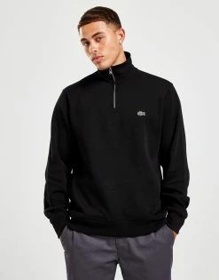 Lacoste Pique 1/2 Zip Sweatshirt Sort -Herretoj Salg jd 159376 c