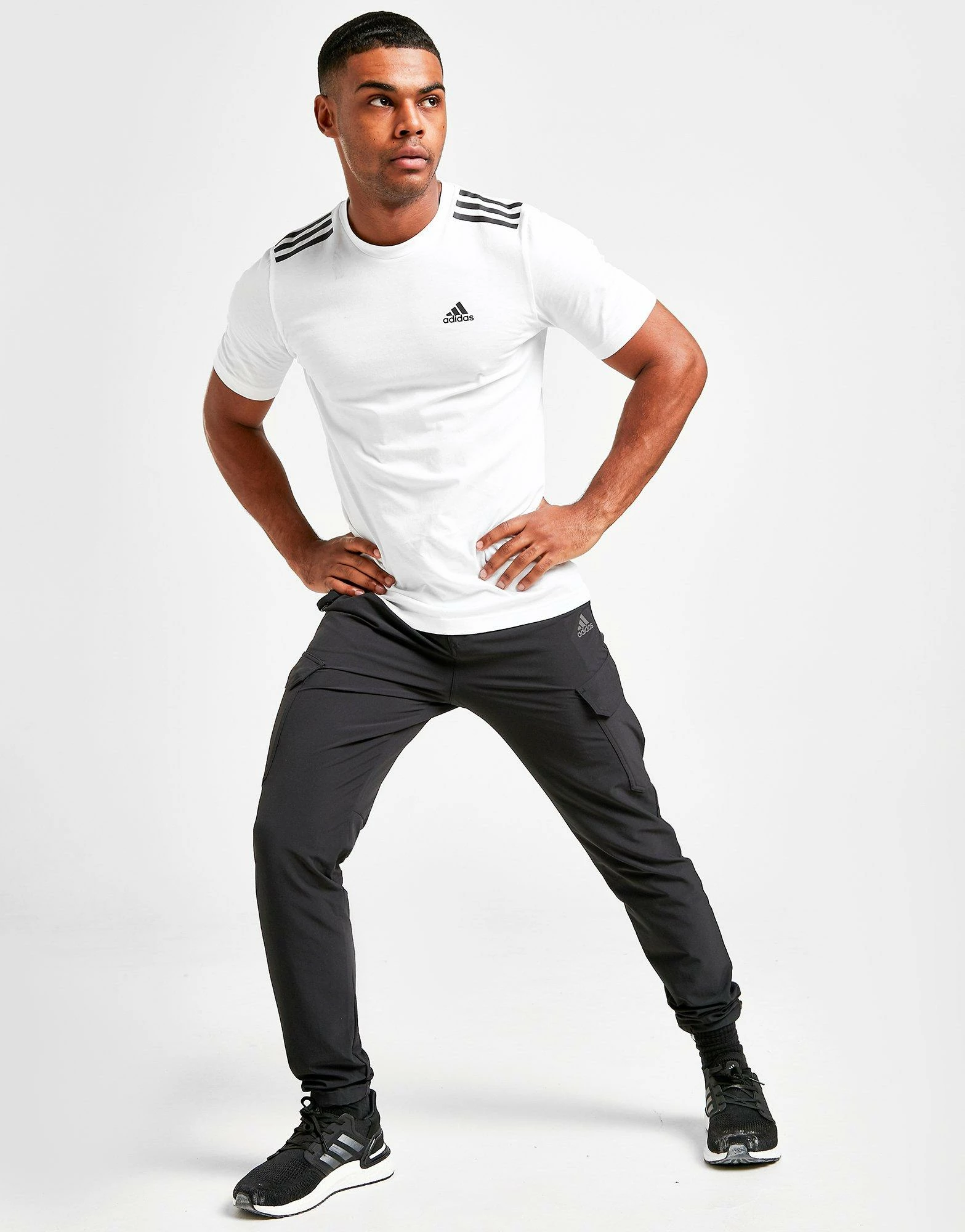 Adidas Badge Of Sport 3-Stripes T-Shirt Herre Hvid 4 Adidas Badge Of Sport 3-Stripes T-Shirt Herre Hvid - Billede 2