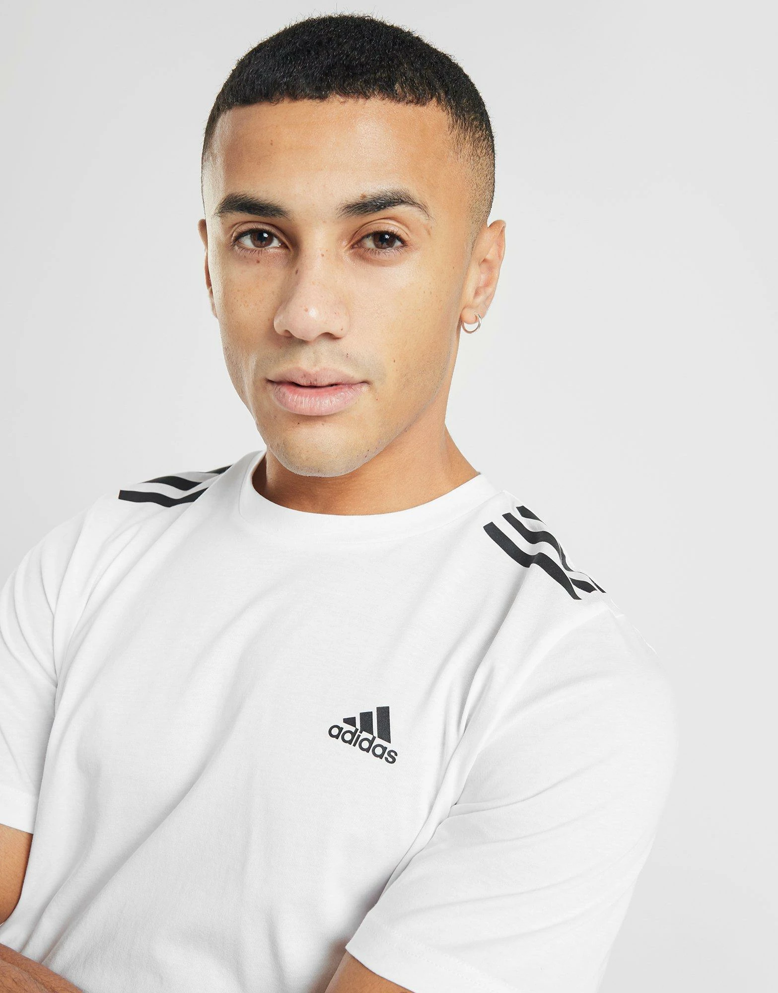Adidas Badge Of Sport 3-Stripes T-Shirt Herre Hvid 7 Adidas Badge Of Sport 3-Stripes T-Shirt Herre Hvid - Billede 5