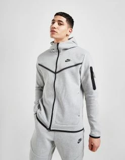 Nike Tech Fleece Full Zip Hættetrøje Herre Grå -Herretoj Salg jd 368703 b