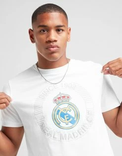 Official Team Real Madrid Crest Short Sleeve T-Shirt Herre Hvid -Herretoj Salg jd 372525 d