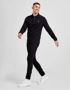 Lyle & Scott Langærmet Core Polotrøje Herre Sort -Herretoj Salg jd 384333 c
