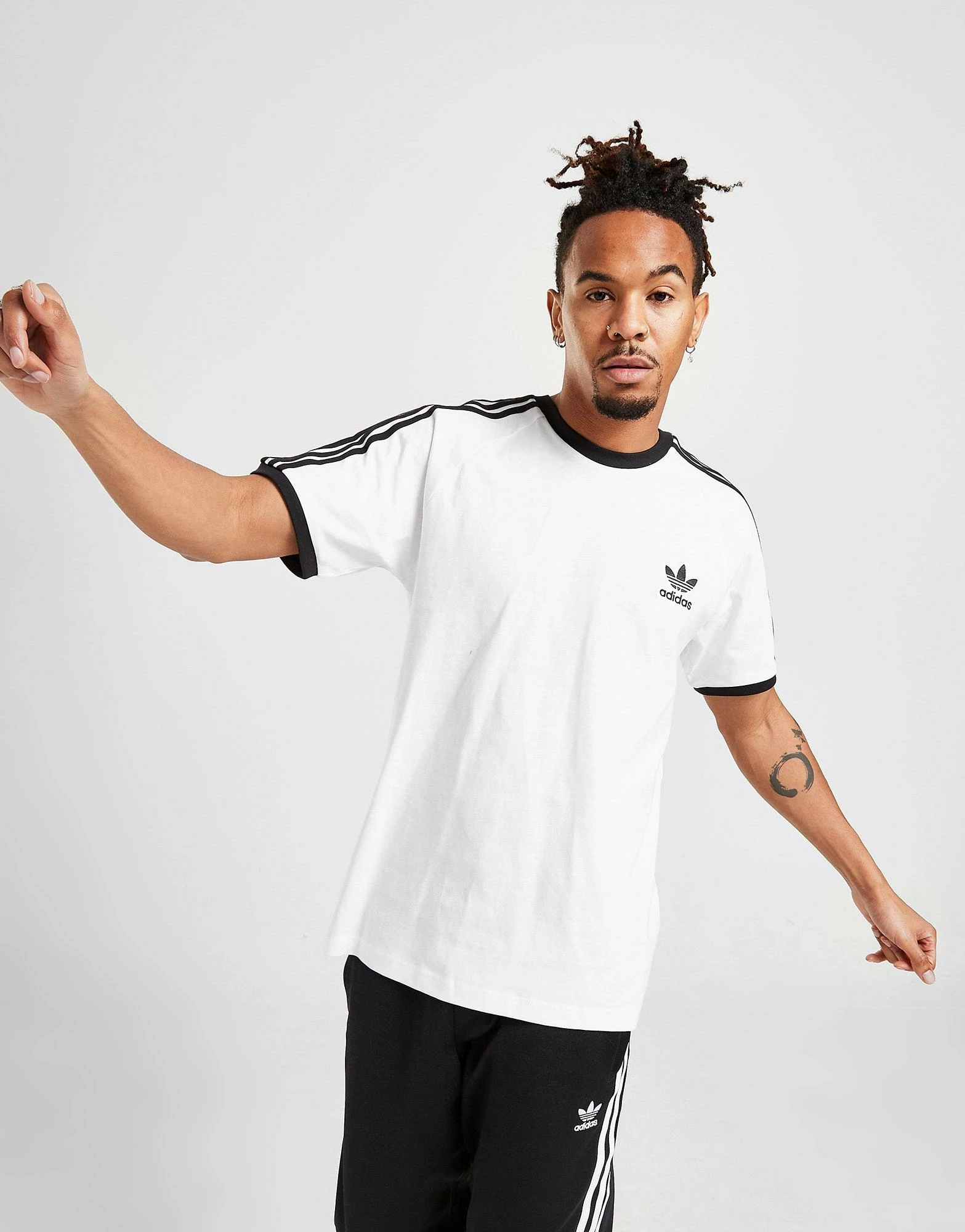 Adidas Originals California 3-Stripes T-Shirt Herre Hvid 4 Adidas Originals California 3-Stripes T-Shirt Herre Hvid - Billede 2