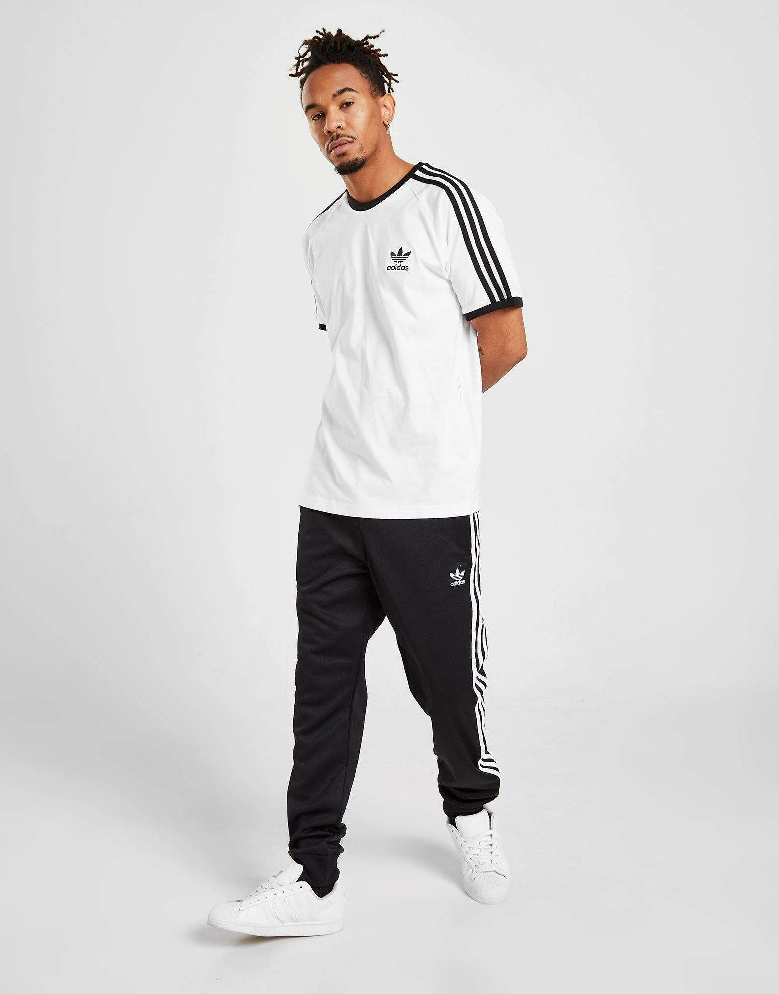 Adidas Originals California 3-Stripes T-Shirt Herre Hvid 6 Adidas Originals California 3-Stripes T-Shirt Herre Hvid - Billede 4