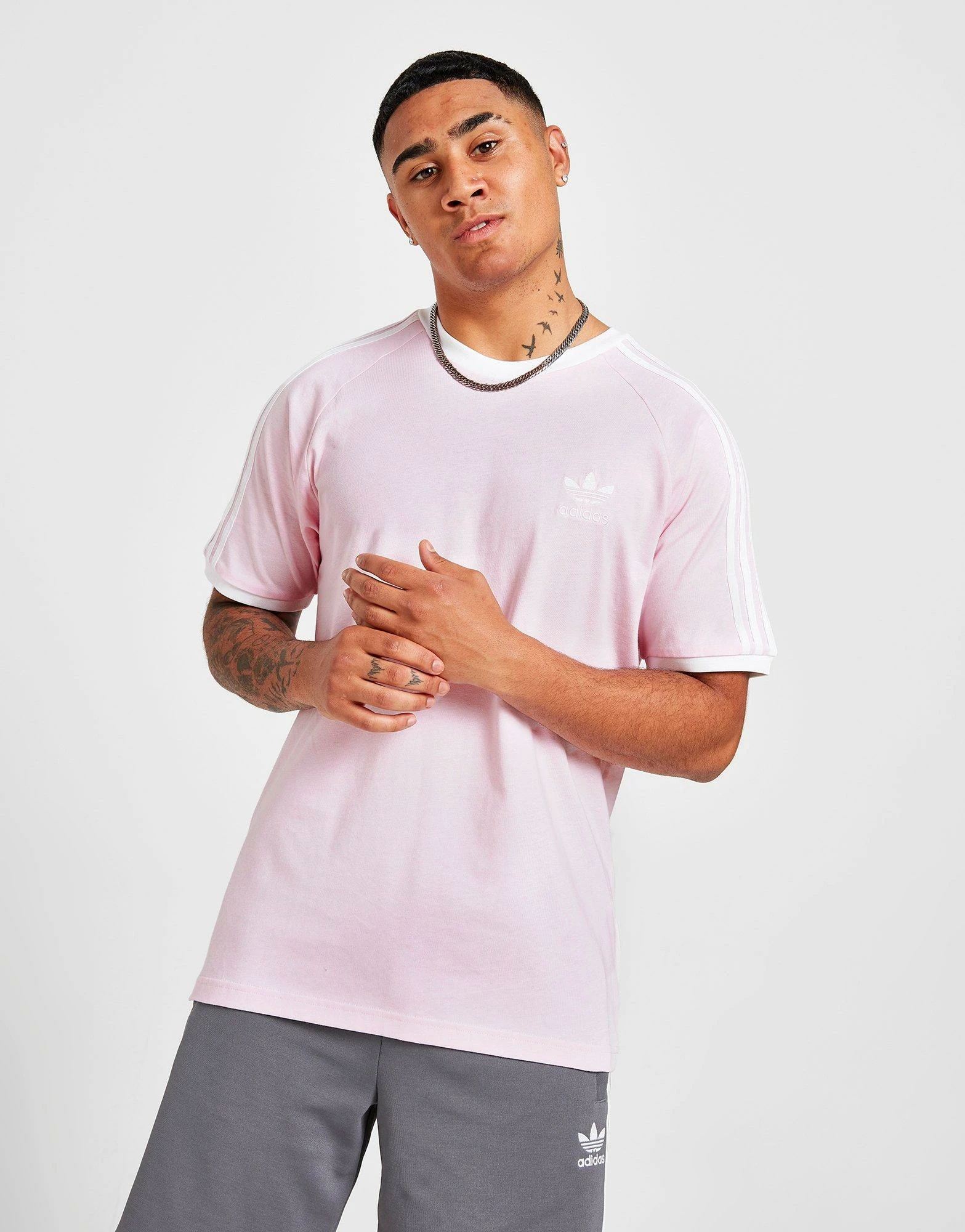 Adidas Originals California 3-Stripes T-Shirt Herre Pink 4 Adidas Originals California 3-Stripes T-Shirt Herre Pink - Billede 2