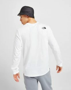 The North Face Simple Dome Langærmet T-Shirt Herre Hvid -Herretoj Salg jd 449943 c