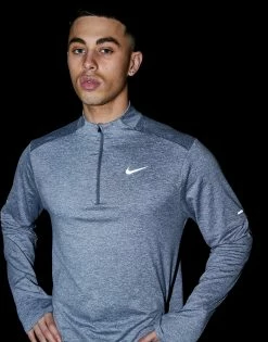 Nike Nike Dri-FIT Hardlooptop Met Korte Rits Voor Heren Grå -Herretoj Salg jd 456837 b