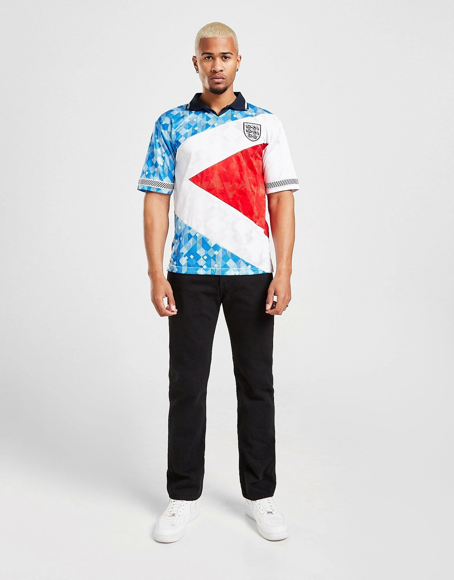 Score Draw England '90 Mash Up Retro Shirt Blå 6 Score Draw England '90 Mash Up Retro Shirt Blå - Billede 4