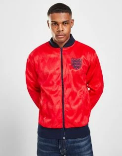 Score Draw England '90 Away Retro Track Top Rød