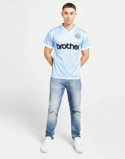 Score Draw Manchester City FC '88 Home Retro Shirt Blå -Herretoj Salg jd 465645 d