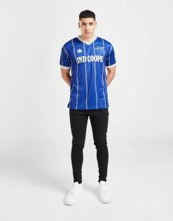 Score Draw Leicester City FC '84 Home Retro Shirt Blå -Herretoj Salg jd 465881 d