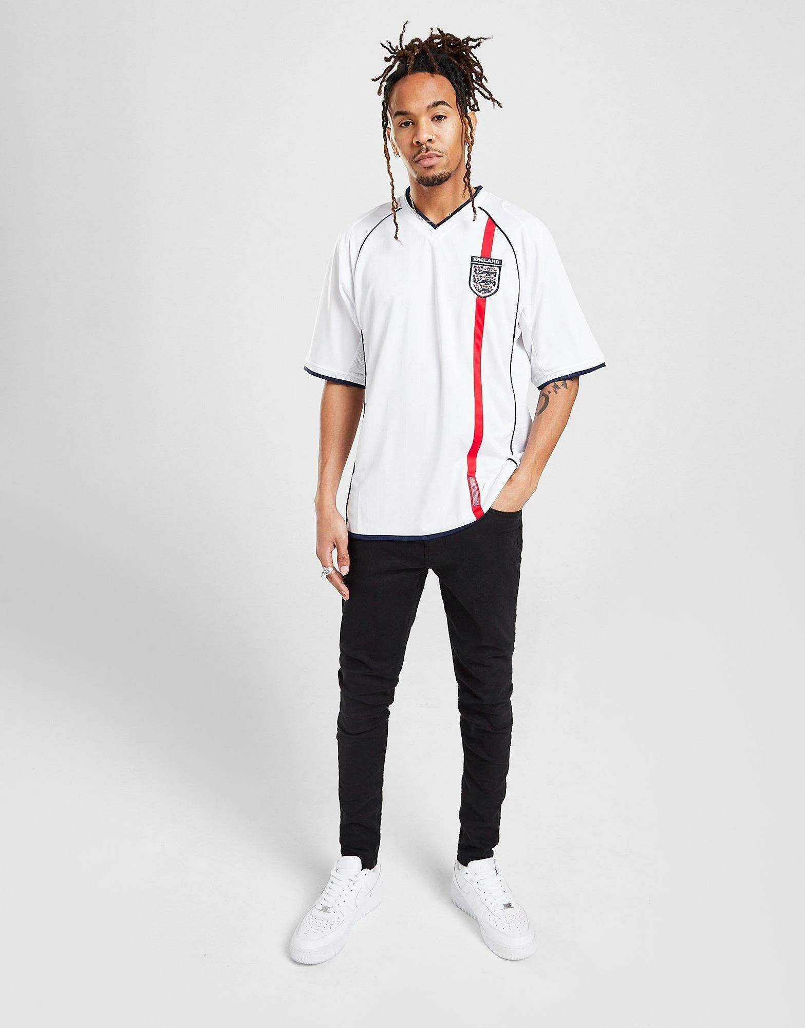 Score Draw England '02 Home Retro Shirt Hvid 6 Score Draw England '02 Home Retro Shirt Hvid - Billede 4