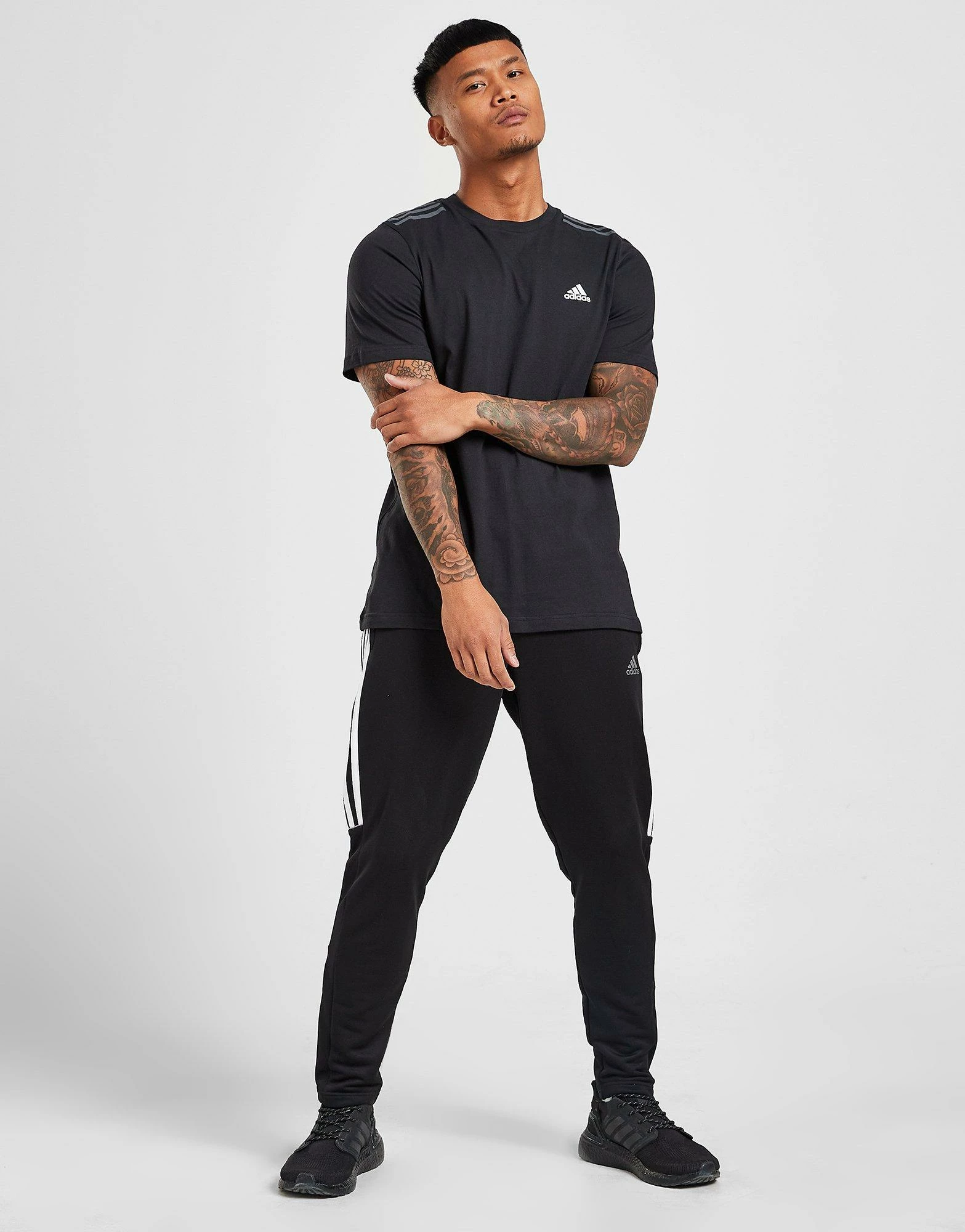 Adidas Badge Of Sport 3-Stripes T-Shirt Herre Sort 7 Adidas Badge Of Sport 3-Stripes T-Shirt Herre Sort - Billede 5