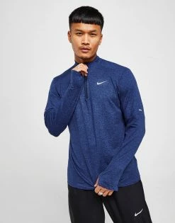 Nike Element 1/2 Zip Running Top Herren Blå -Herretoj Salg jd 474567 b