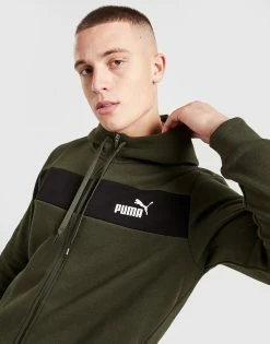 Puma Core Full Zip Panel Tracksuit Grøn -Herretoj Salg jd 480160 c