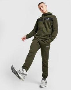 Puma Core Full Zip Panel Tracksuit Grøn -Herretoj Salg jd 480160 d