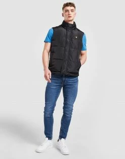 Lyle & Scott Padded Gilet Sort -Herretoj Salg jd 498201 d