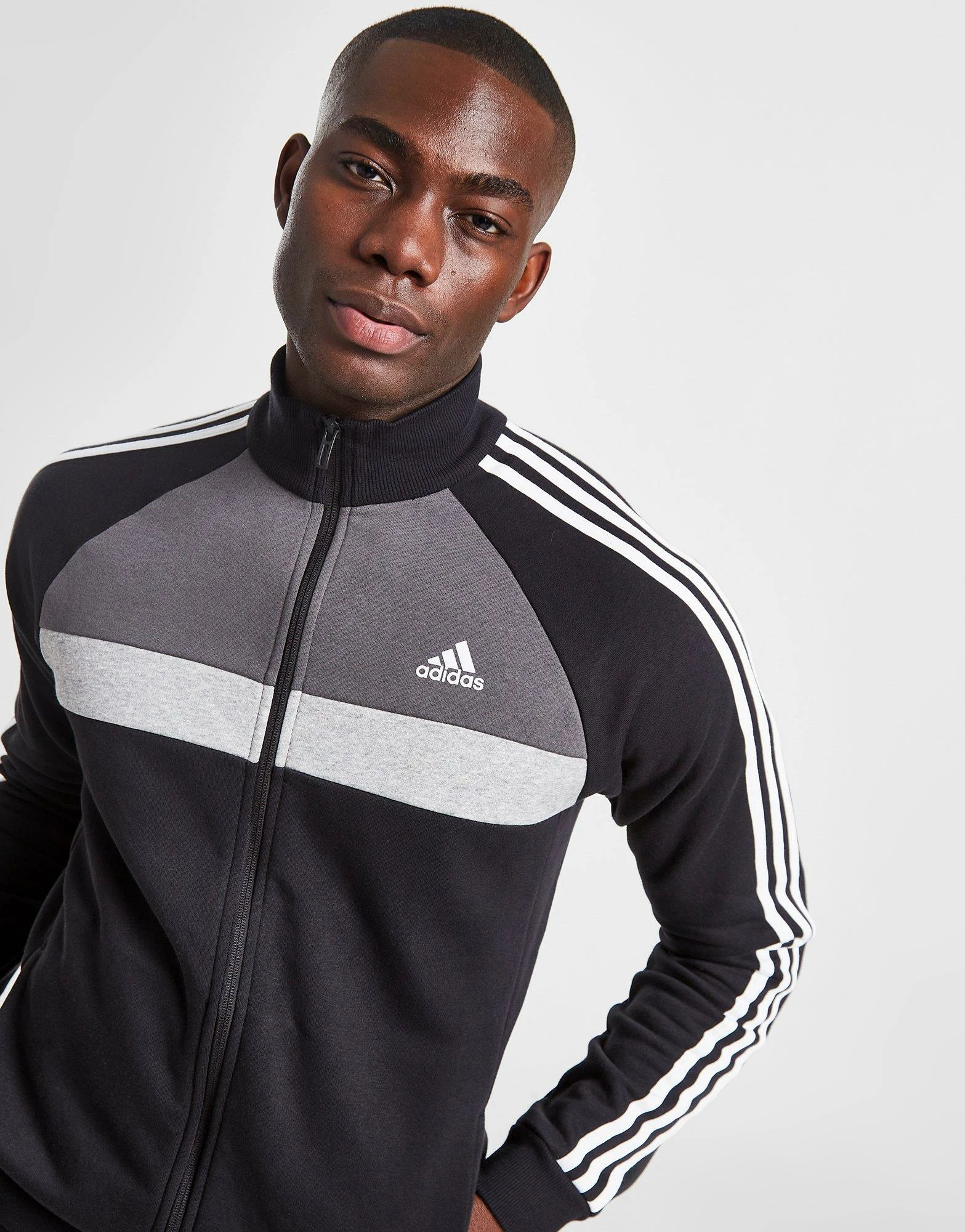 Adidas Badge Of Sport Colour Block Fleece Træningssæt Herre Sort 8 Adidas Badge Of Sport Colour Block Fleece Træningssæt Herre Sort - Billede 6