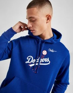 Nike MLB LA Dodgers Cooperstown Hoodie Blå -Herretoj Salg jd 502571 d