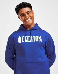 Hummel Everton FC Wordmark Hoodie Blå -Herretoj Salg jd 524971 d