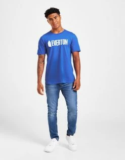 Hummel Everton FC Wordmark T-Shirt Blå -Herretoj Salg jd 525056 d