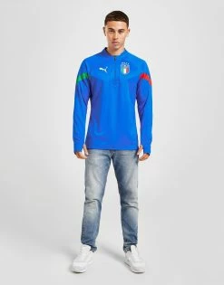 Puma Italy Training 1/4 Zip Top Blå -Herretoj Salg jd 527696 d