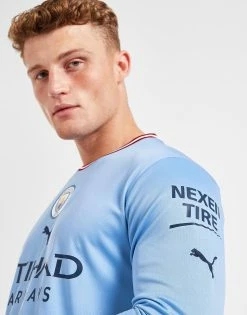 Puma Manchester City FC 2022/23 Long Sleeve Home Shirt Blå -Herretoj Salg jd 527750 d