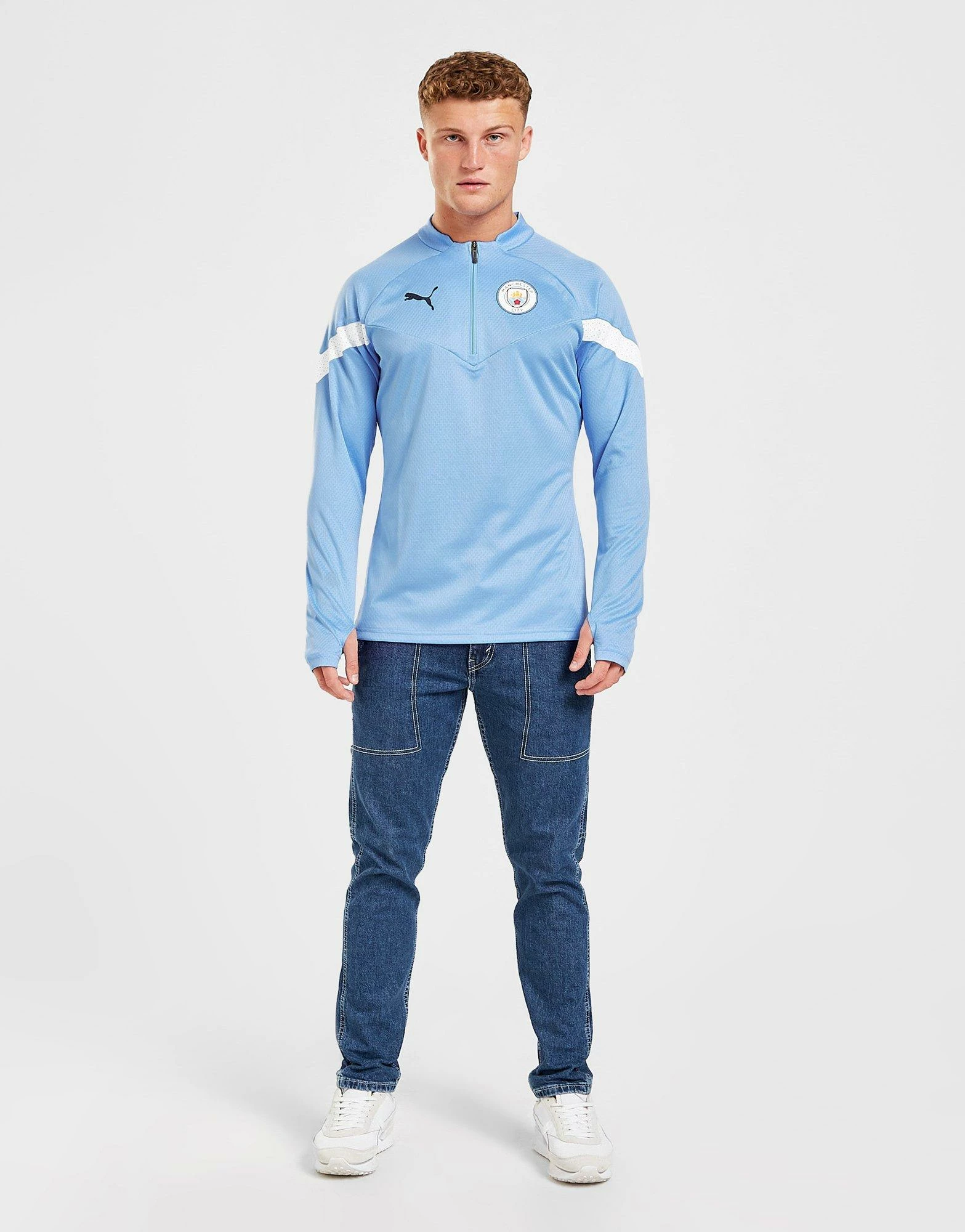 Puma Manchester City FC Training 1/4 Zip Top Blå 6 Puma Manchester City FC Training 1/4 Zip Top Blå - Billede 4