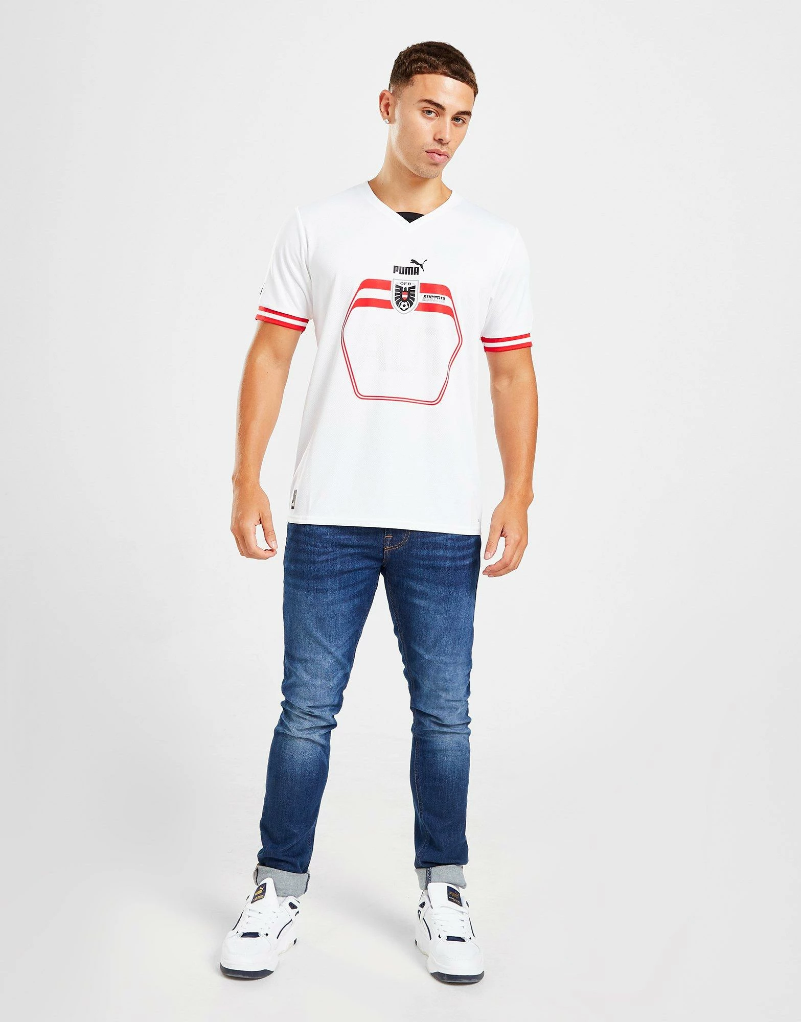 Puma Østrig 2022 Udebanetrøje Herre Hvid 8 Puma Østrig 2022 Udebanetrøje Herre Hvid - Billede 6