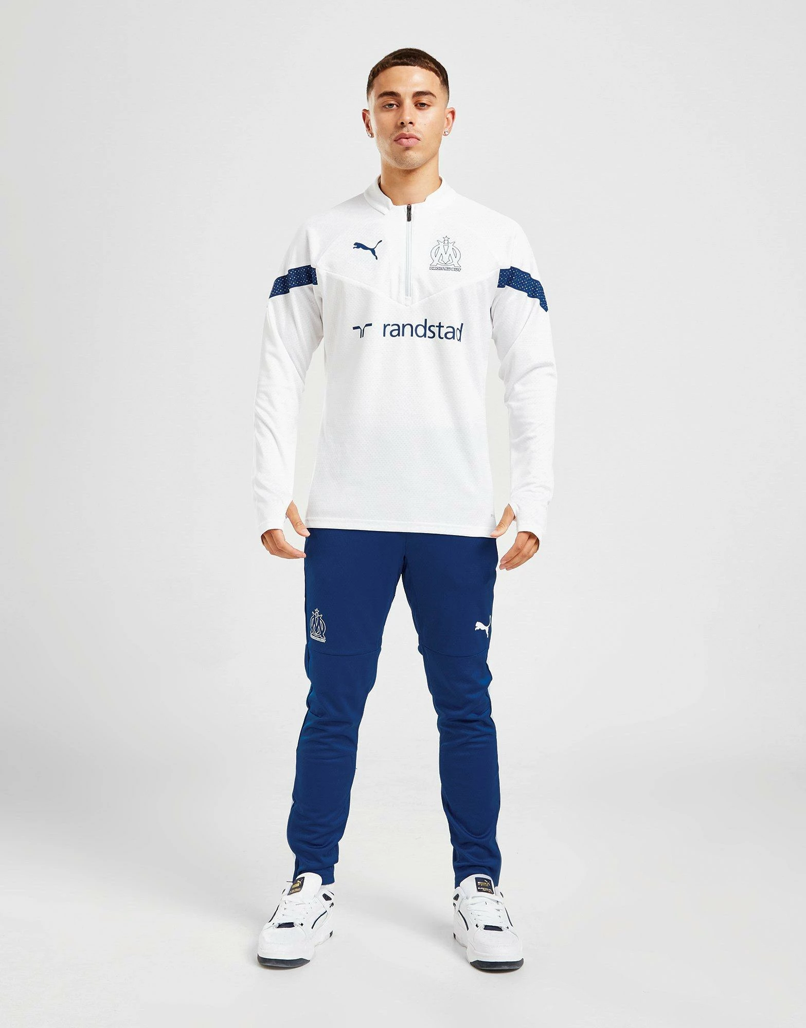 Puma Olympique Marseille Training 1/4 Zip Top Hvid 6 Puma Olympique Marseille Training 1/4 Zip Top Hvid - Billede 4