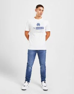 Puma Olympique Marseille Core T-shirt Hvid -Herretoj Salg jd 527985 c