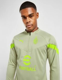 Puma AC Milan 1/4 Zip Træningstrøje Herre Grøn -Herretoj Salg jd 528025 b