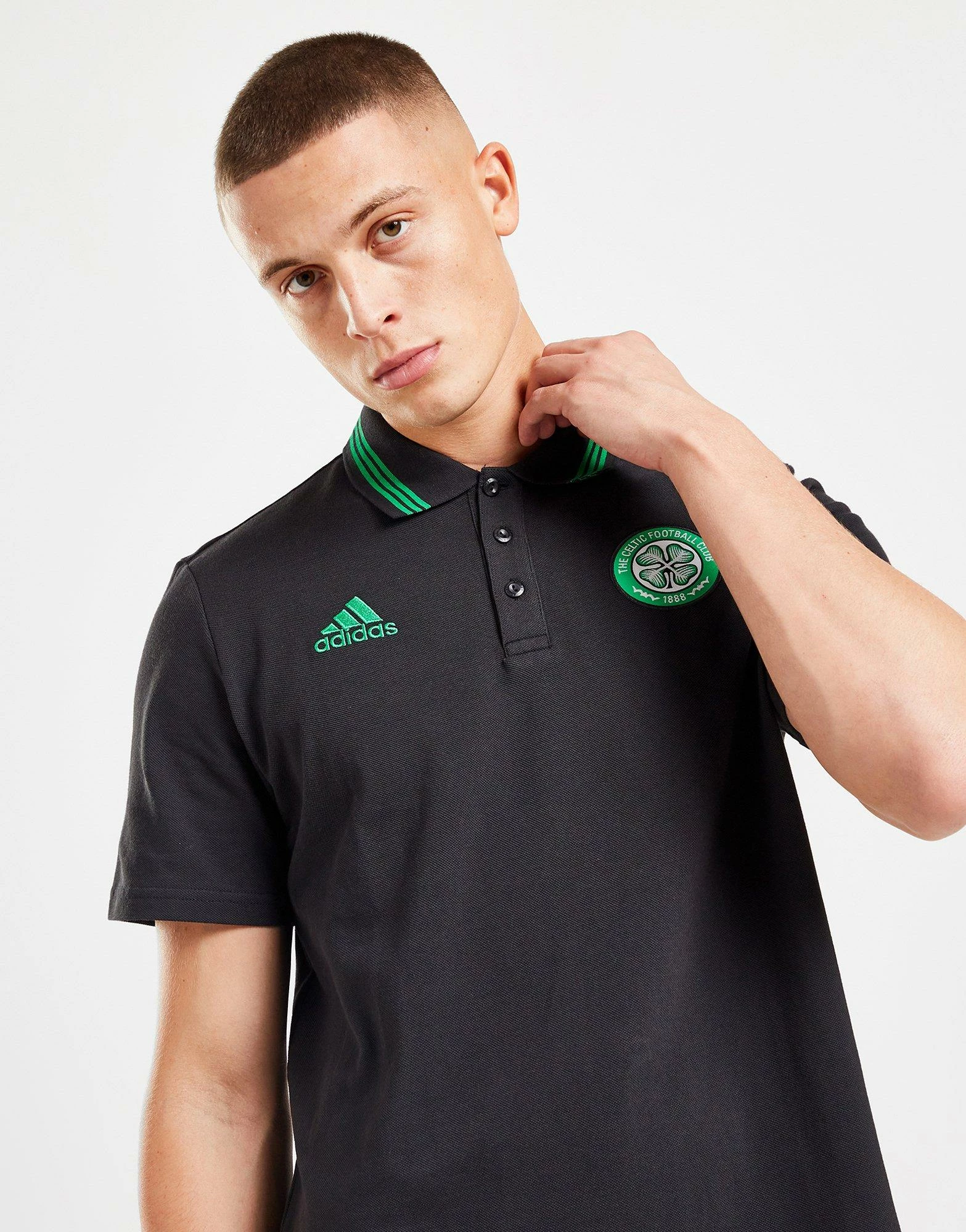 Adidas Celtic FC DNA Polo Shirt Sort 3 Adidas Celtic FC DNA Polo Shirt Sort