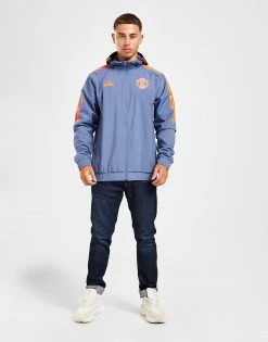 Adidas Manchester United Fc All Weather Jacket Blå -Herretoj Salg jd 533428 d
