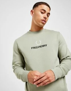 Fred Perry Global Crew Sweatshirt Grøn 10 Fred Perry Global Crew Sweatshirt Grøn -Herretoj Salg jd 545649 d