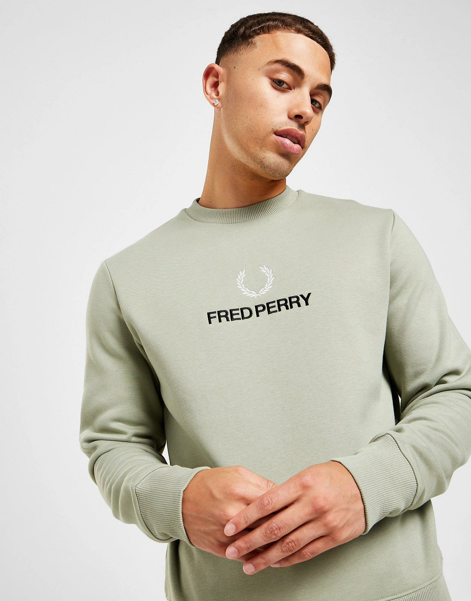 Fred Perry Global Crew Sweatshirt Grøn 6 Fred Perry Global Crew Sweatshirt Grøn - Billede 4