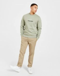 Fred Perry Global Crew Sweatshirt Grøn 11 Fred Perry Global Crew Sweatshirt Grøn -Herretoj Salg jd 545649 e