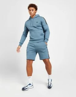 Fred Perry Tape Overhead Hoodie Blå -Herretoj Salg jd 545660 c