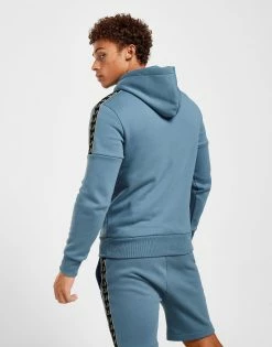 Fred Perry Tape Overhead Hoodie Blå -Herretoj Salg jd 545660 d