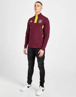 Umbro Burnley FC 1/4 Zip Top Rød -Herretoj Salg jd 546000 d