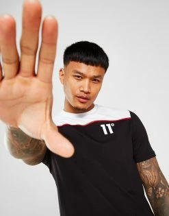 11 Degrees Colour Block T-Shirt Herre Sort