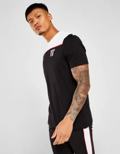 11 Degrees Colour Block T-Shirt Herre Sort -Herretoj Salg jd 547310 c
