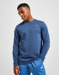 The North Face Simple Dome Langærmet T-Shirt Herre Blå -Herretoj Salg jd 549334 c