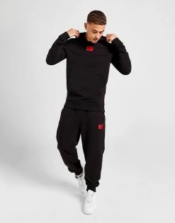 HUGO Daratschi Square Patch Overhead Hoodie Sort 11 HUGO Daratschi Square Patch Overhead Hoodie Sort -Herretoj Salg jd 549723 e