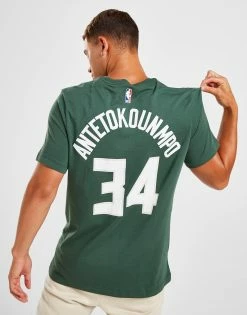 Nike NBA Milwaukee Bucks Antetokounmpo #34 T-Shirt Grøn