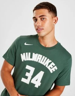 Nike NBA Milwaukee Bucks Antetokounmpo #34 T-Shirt Grøn -Herretoj Salg jd 551356 c