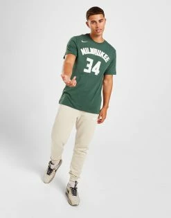 Nike NBA Milwaukee Bucks Antetokounmpo #34 T-Shirt Grøn -Herretoj Salg jd 551356 d