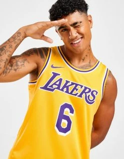 Nike NBA Los Angeles Lakers James #6 Swingman Jersey Gul -Herretoj Salg jd 551518 e