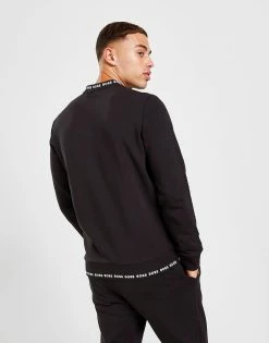 BOSS Repeat Logo Crew Sweatshirt Sort -Herretoj Salg jd 551555 c