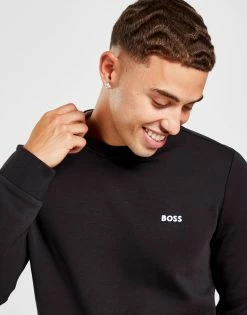 BOSS Repeat Logo Crew Sweatshirt Sort -Herretoj Salg jd 551555 d
